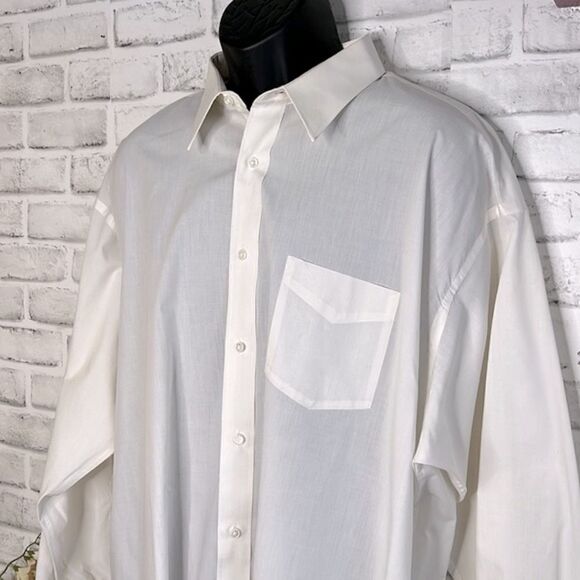 Damon Mens Button Down Dress Shirt Big & Tall Neck 19 - Picture 4 of 5